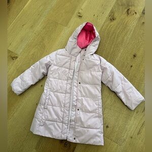 CrewCuts Light Pink Hooded Puffer Coat with Bright Pink Lining